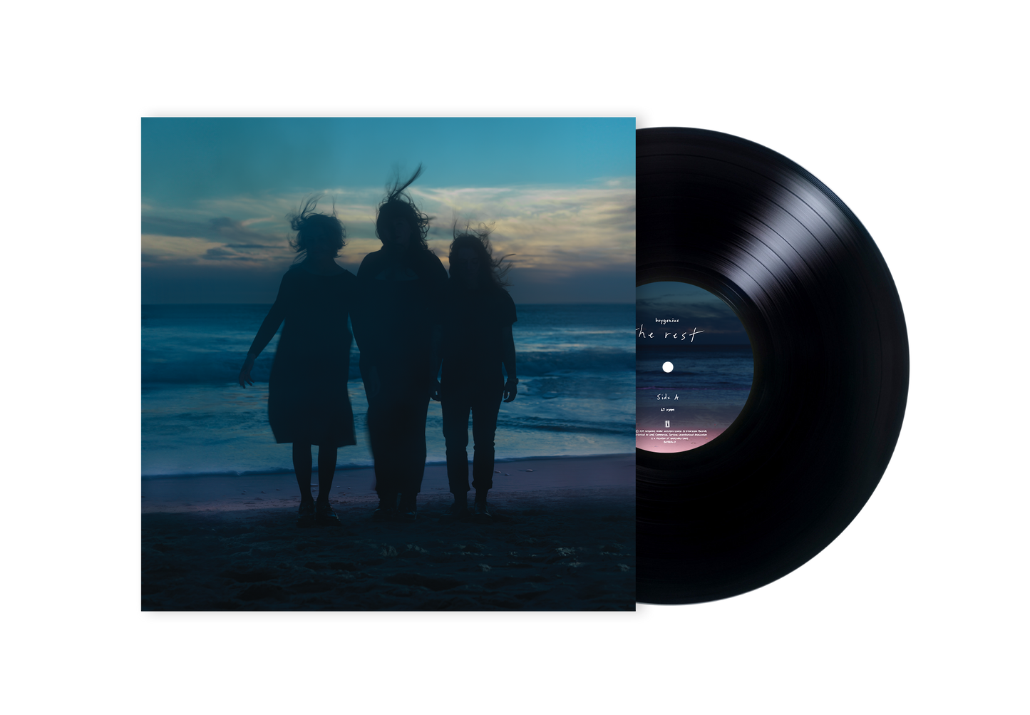 boygenius vinyl record with cover art of three silhouetted figures.