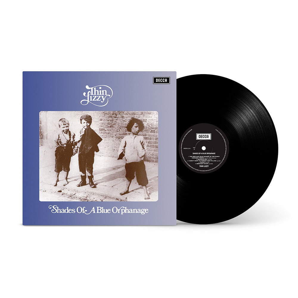Thin Lizzy “Shades Of A Blue Orphanage” vinyl record with cover art.