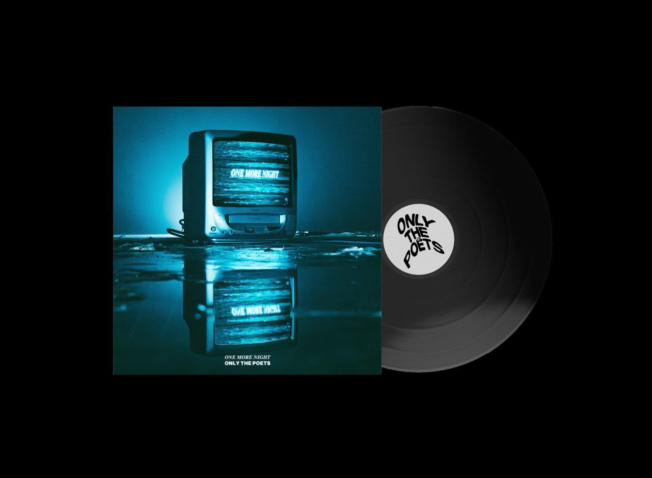Vinyl record and album cover featuring a vintage television.