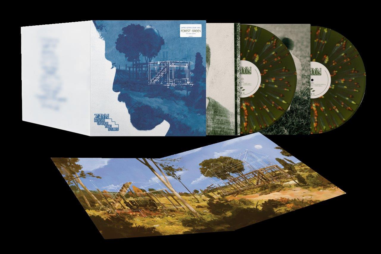 Zayn’s “Room Under The Stairs” vinyl record, forest green with splatter effect.