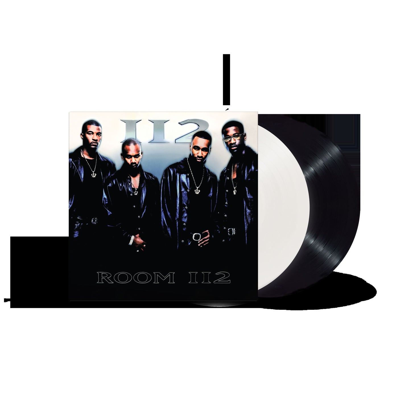 112's "Room 112" album cover and two black vinyl records.