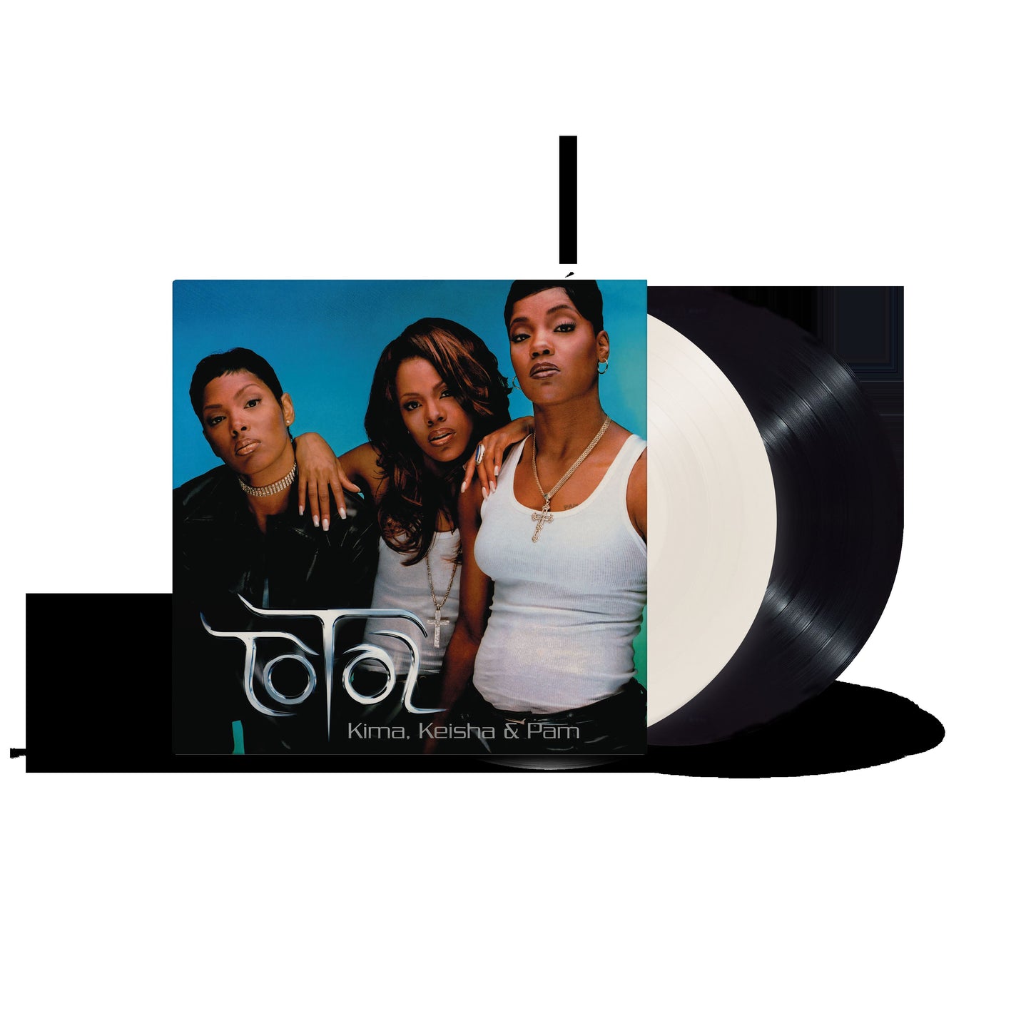 Album cover for Total with Kima, Keisha, and Pam, plus vinyl record.