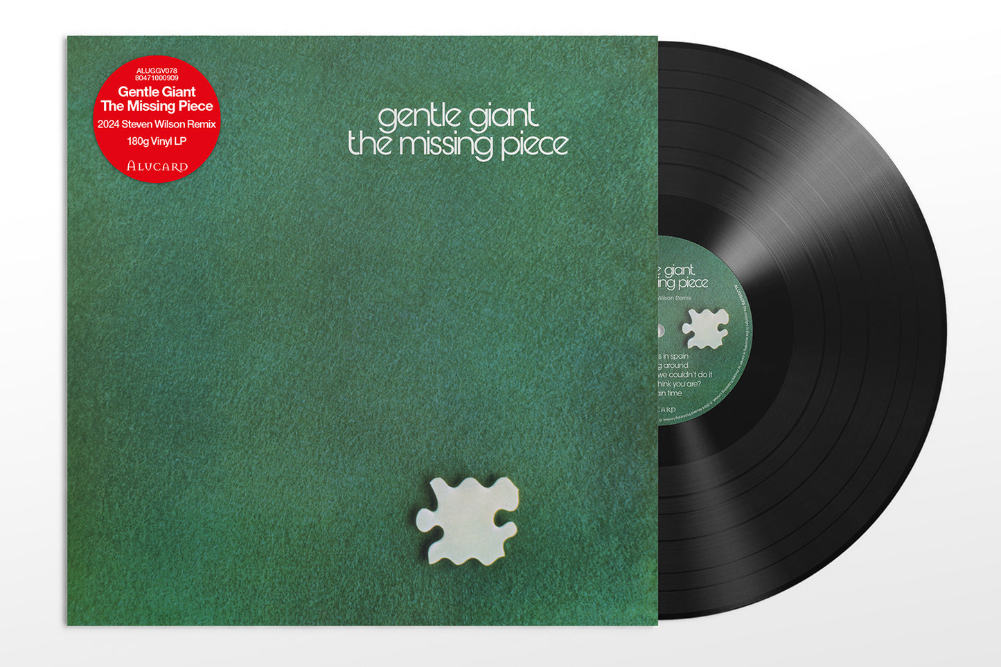 Vinyl record with a green cover featuring a puzzle piece illustration.