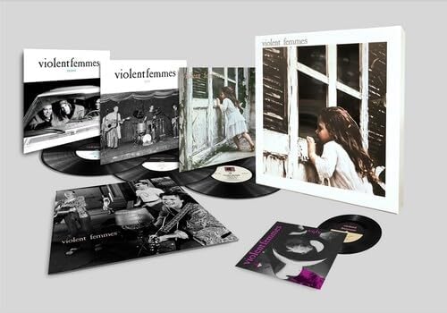 Violent Femmes 40th Anniversary vinyl record set with album artwork and records.