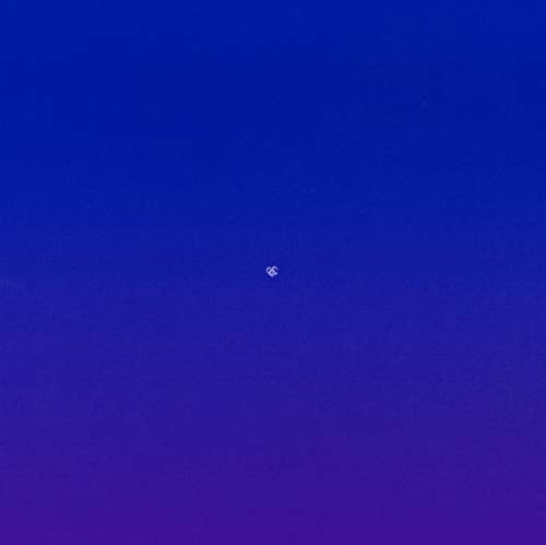 Blue gradient album cover with a small, central white symbol.