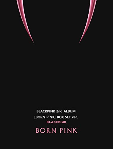 Blackpink "Born Pink" album box set cover with pink fangs and text.