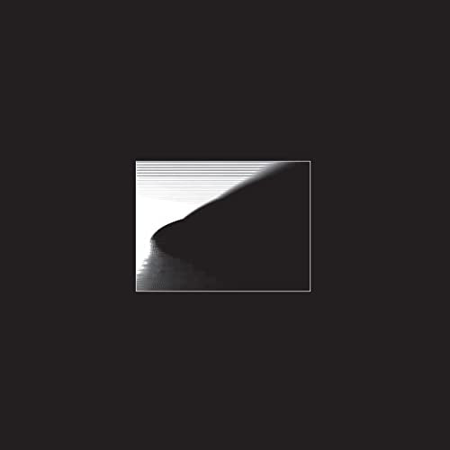 Black and white abstract image of a distorted, angled shape.