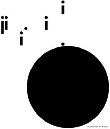 Minimalist album cover with black shapes on a white background.
