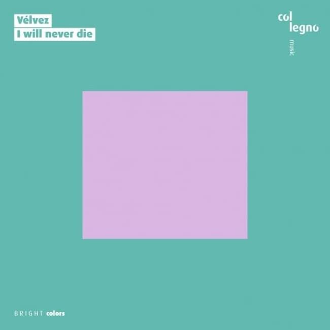 CD cover with teal background and a large lavender square.