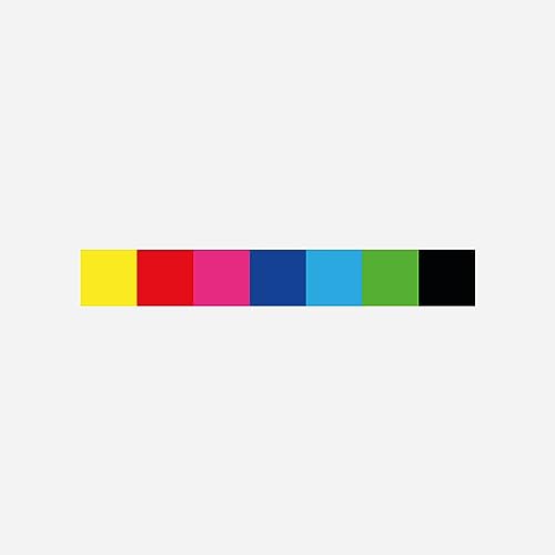 Colorful horizontal stripes on a white background, CD packaging.