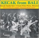 "Kecak from Bali" CD cover with black-and-white photo of dancers and crowd on yellow background.