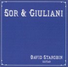 "Blue CD cover with white text 'Sor & Giuliani' and 'David Starobin Guitar'."
