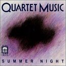 "CD cover with 'Quartet Music' and 'Summer Night' text, purple background, and abstract black shape."
