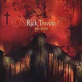 Album cover for "Mi Son" by Rick Trevino, featuring a dark church against a red sky.