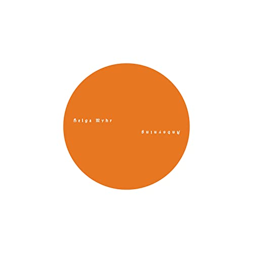Orange vinyl record with white text: "Helga Myhr" and "Andsyning".