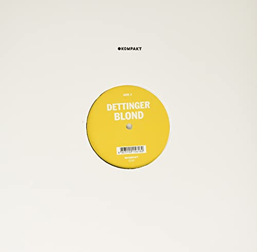 Yellow vinyl record label with “Dettinger Blond” text and barcode.