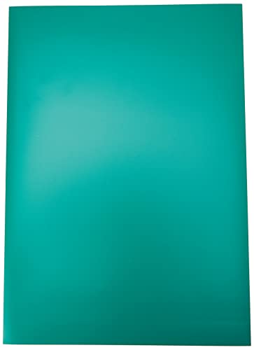 Solid teal vinyl record sleeve, blank cover, full frame.