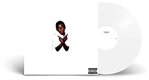 Kid Cudi "X" vinyl record with white cover and disc.