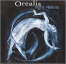 "Orealis Night Visions" CD cover with abstract blue and white figure on dark background.
