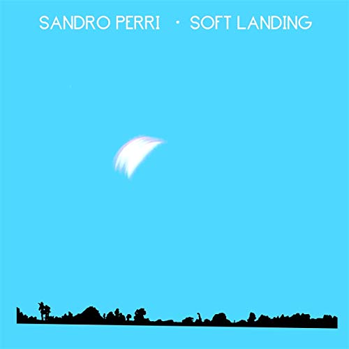 Album cover for Sandro Perri’s “Soft Landing” with a crescent moon and silhouette.