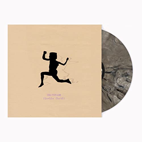 Vinyl record with beige cover featuring a silhouetted running figure.