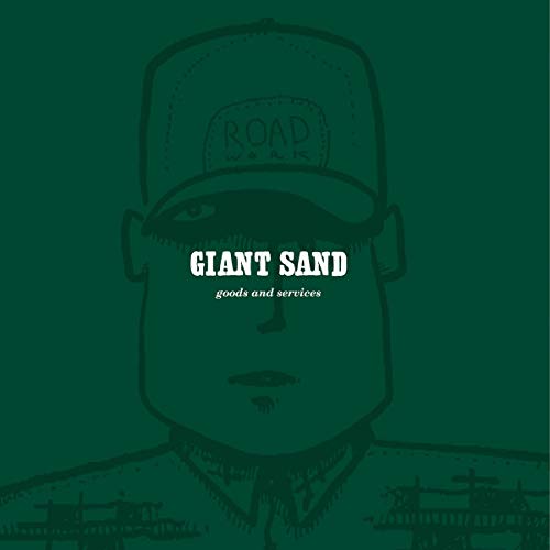 Green album cover with a sketched portrait of a man wearing a cap.