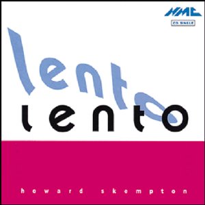 "CD cover with 'lento lento' in blue and black text on a white and pink background."