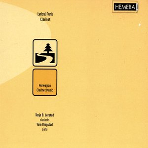 "Lerstad/dingstad - Lyrical Punk Clarinet" CD cover with yellow background and simple black graphics.