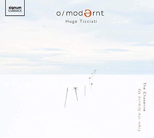 "CD cover with white snowy landscape and minimalist windmills, displaying title and artist name."