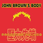 Album cover for "Pressure Points" by John Brown's Body, featuring red background and yellow graphics.