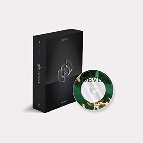 Black album packaging and green CD labeled “Devil” by Oneus.