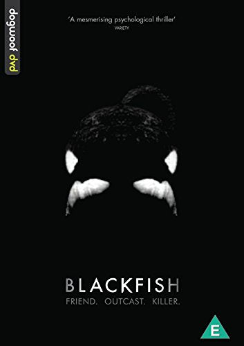 DVD cover for Blackfish featuring a stylized orca silhouette against a black background.