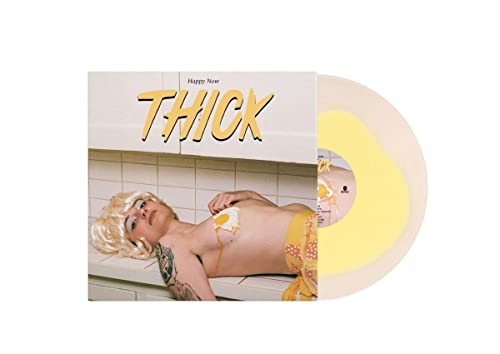 Vinyl record for “Thick - Happy Now” with album art of a person.