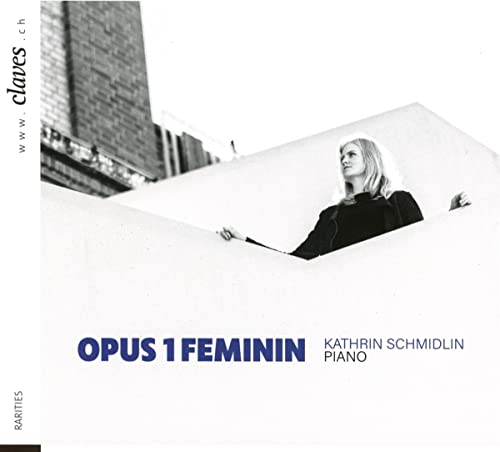 CD cover featuring pianist Kathrin Schmidlin in black and white.