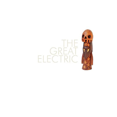Wooden tiki figure with "The Great Electric" text overlay.
