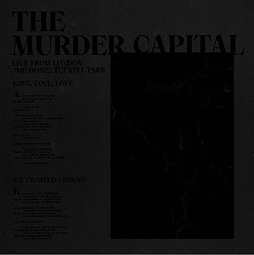 Black vinyl record cover for The Murder Capital’s “Live from London” album.