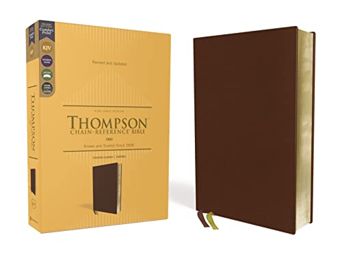 KJV, Thompson Chain-Reference Bible, Genuine Leather, Calfskin, Brown, Art Gilded Edges, Red Letter, Comfort Print: King James Version, Brown, Genuine Leather, Calfskin, Art Gilded Edges, Red Letter