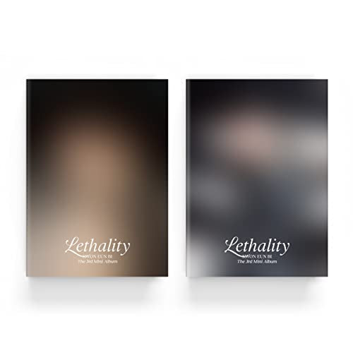 Two Kwon Eun Bi "Lethality" album covers with blurred, gradient backgrounds.