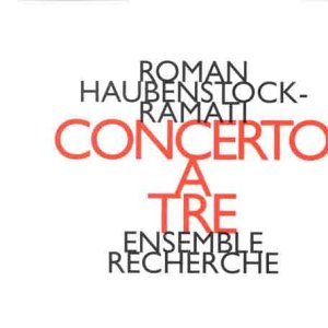 Compact disc cover with "Concerto a Tre" in red text on a white background.
