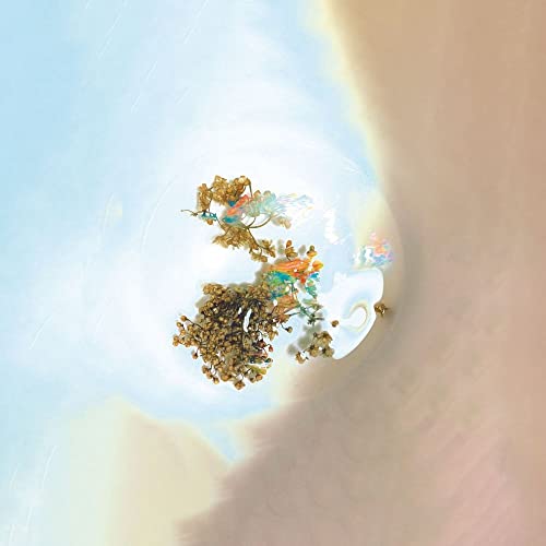 Abstract album cover with blurred floral shapes and soft colors.