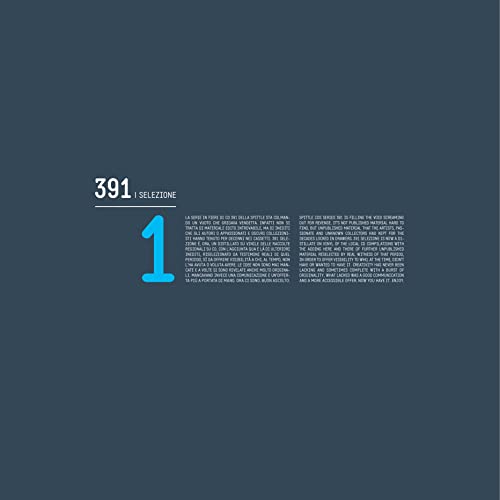 Vinyl record cover with large white numbers "391" and "1" on a dark teal background.
