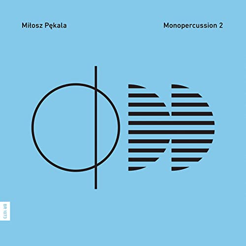 “Monopercussion 2” CD cover: blue background with abstract black line design.
