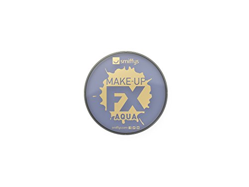 A round tin of face paint with a grey and yellow label.
