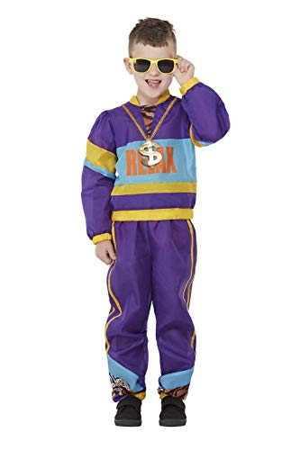 Smiffys 71069S 80s Relax Costume, Boys, Purple, S - Age 4-6 years