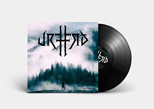 Vinyl record with album cover depicting a misty forest and lone figure.