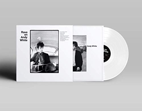 White vinyl record with sleeve featuring black and white photos of Andy White.