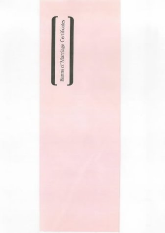The image shows a pink book cover with "Banns of Marriage Certificate" text.