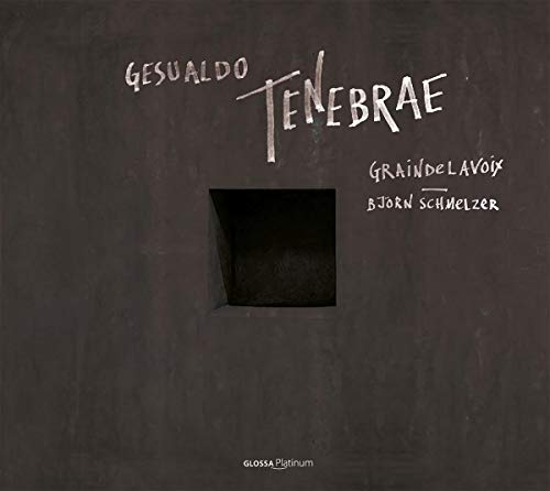 Dark gray album cover with a square hole and white handwritten-style text.
