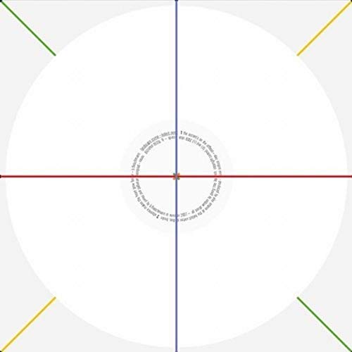 White vinyl record label with colorful lines and circular text.