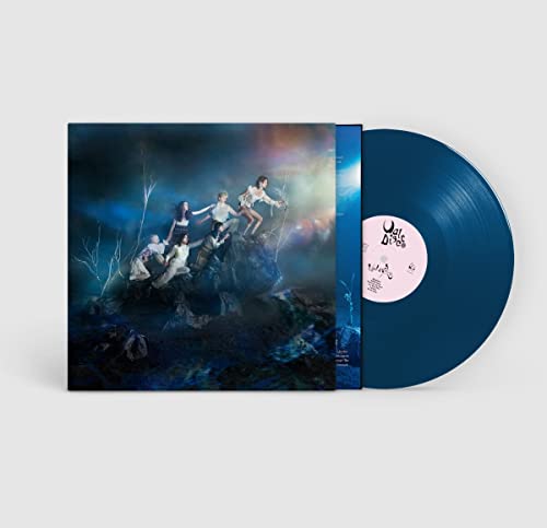 Walt Disco “Unlearning” transparent blue vinyl record with album artwork.